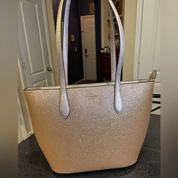 NEW Stunning Kate Spade ♠️ New York Large Metallic Gold Tote